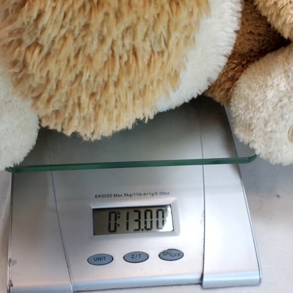 Vtg Gund Just Abunny Stuffed Rabbit Animal 12" Tan Animalcore Large Plush - Picture 9 of 9